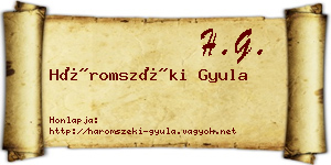 Háromszéki Gyula névjegykártya