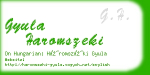 gyula haromszeki business card